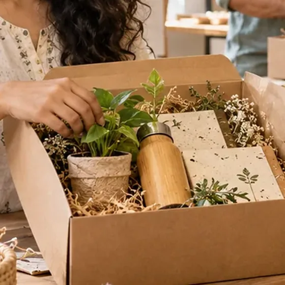 Plant, Bamboo Bottle & Seed Paper Kit