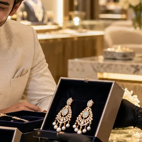 Kundan Chandbali Earrings in Gift Box